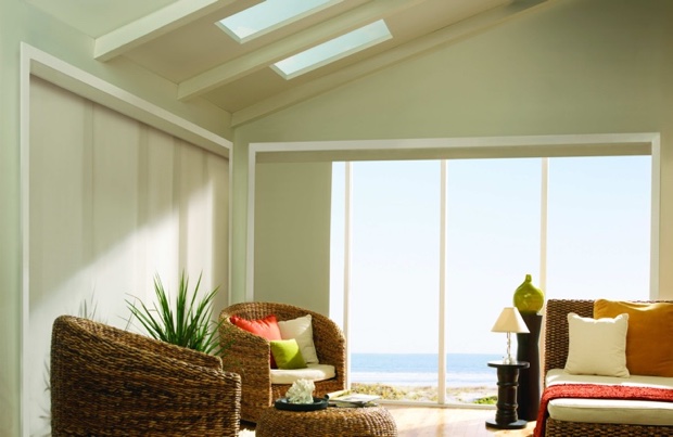 UV-blocking window film in a sunroom